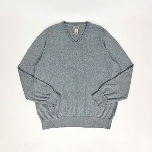 NWOT L.L. Bean Cashmere-Blend V-Neck Sweater in Grey | Size XL
